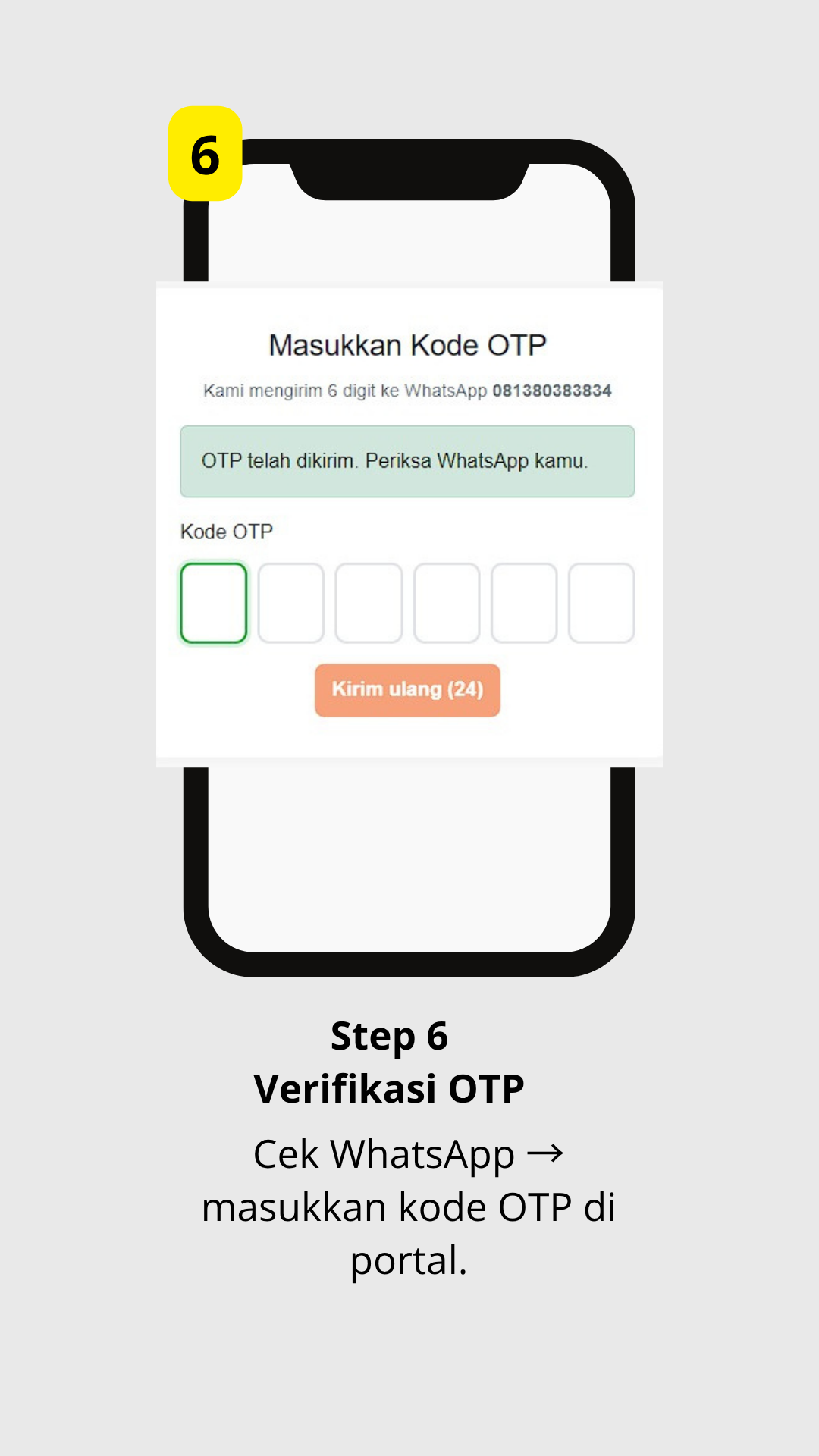 Step 6 — Verifikasi OTP