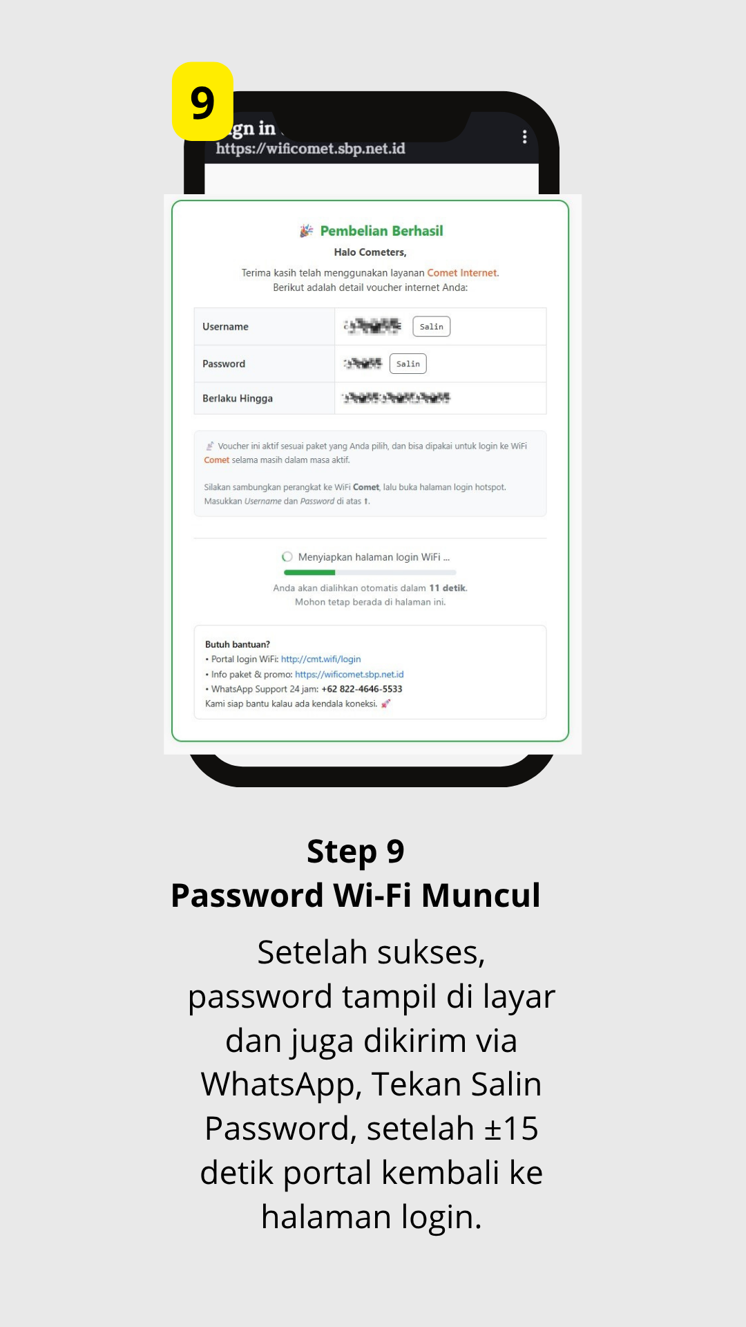 Step 9 — Password Muncul